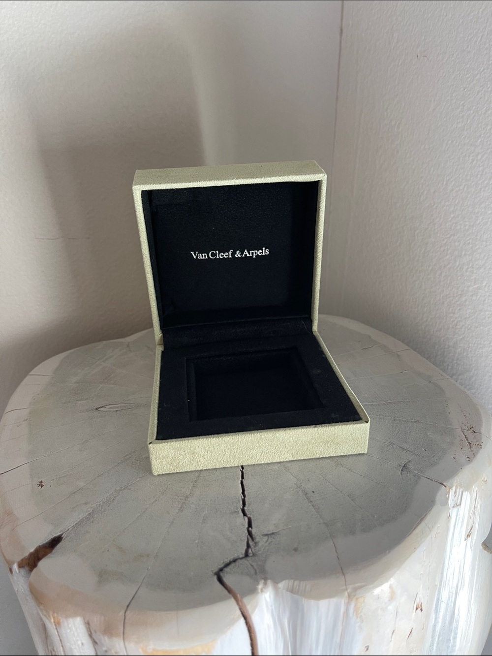 Van Cleef & Arpels Light Green and Black Suede Jewelry Box